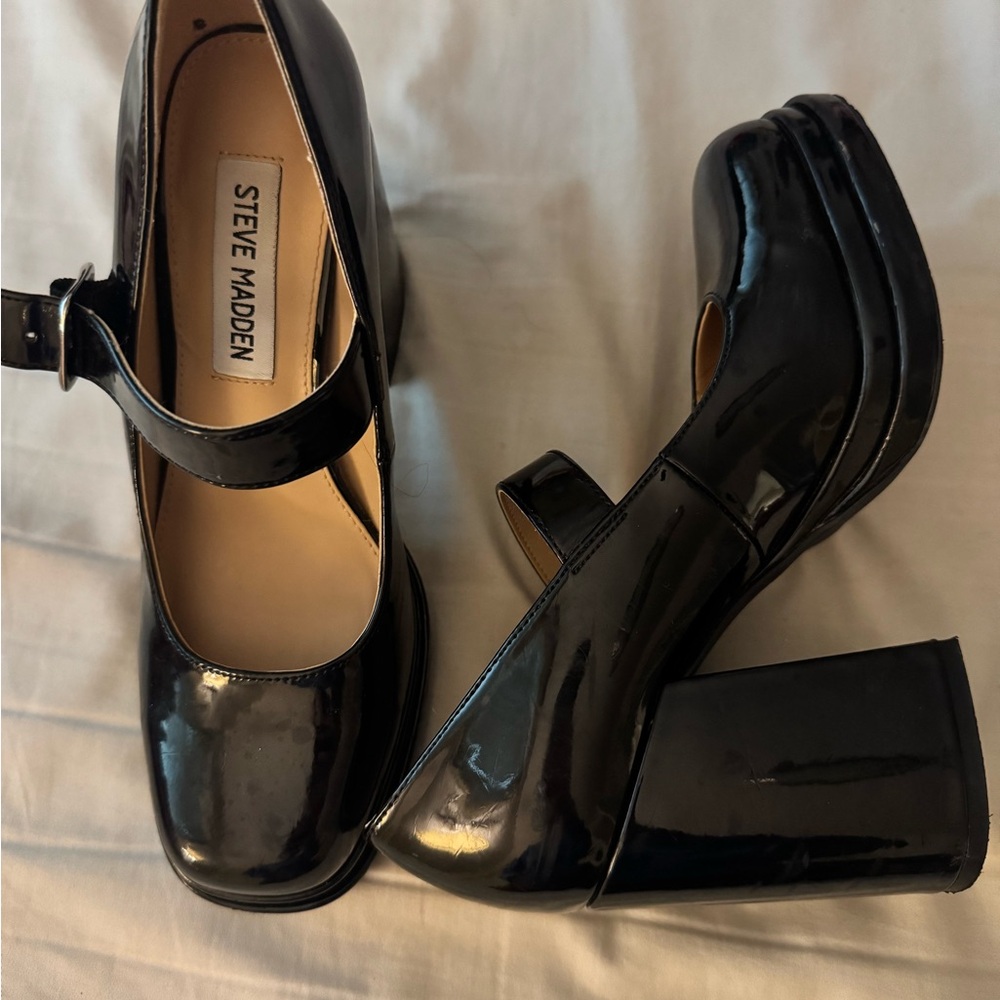 Steve Madden Black Mary Jane Platform Shoes